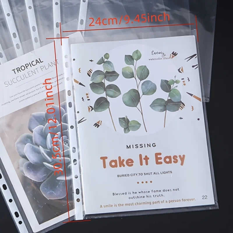 100/200 Pack A4 Transparent File Protector Sleeves - Durable PP Material, Easy-Access Loose-Leaf Design for Documents & Displays