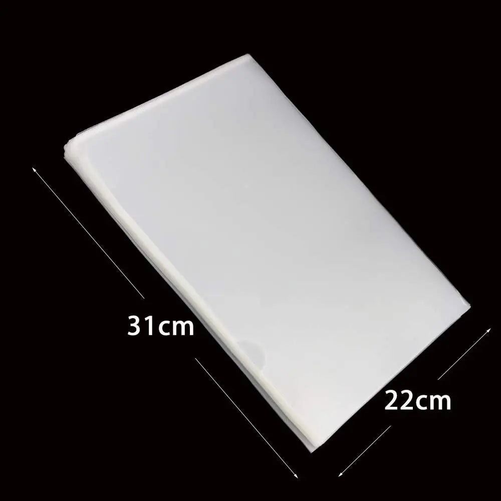 50PCS Clear Plastic Document Folders, US Letter/ A4 Size 14C (1.4mm) Thick Clear Document Folders Copy Safe Project Pockets