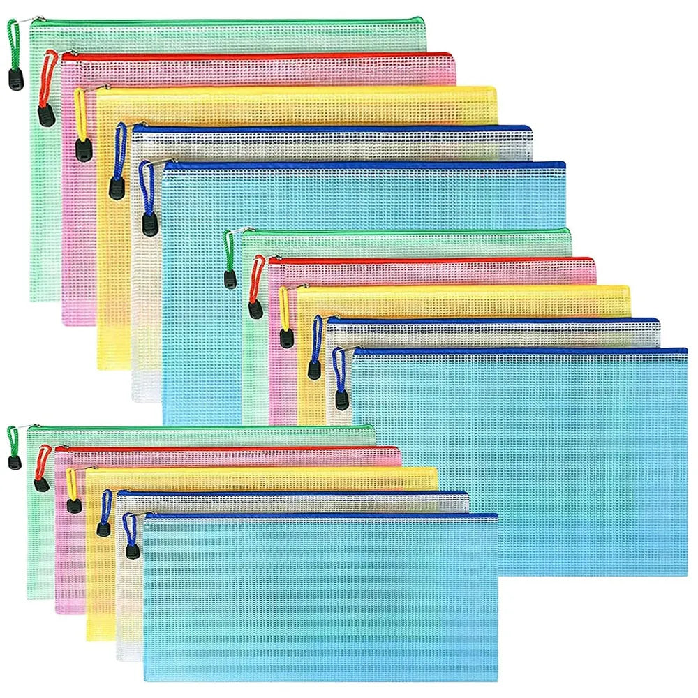 A4/A5/A6 document bags and mesh zipper document organizers are suitable for storing documents, cosmetics, travel items, etc.