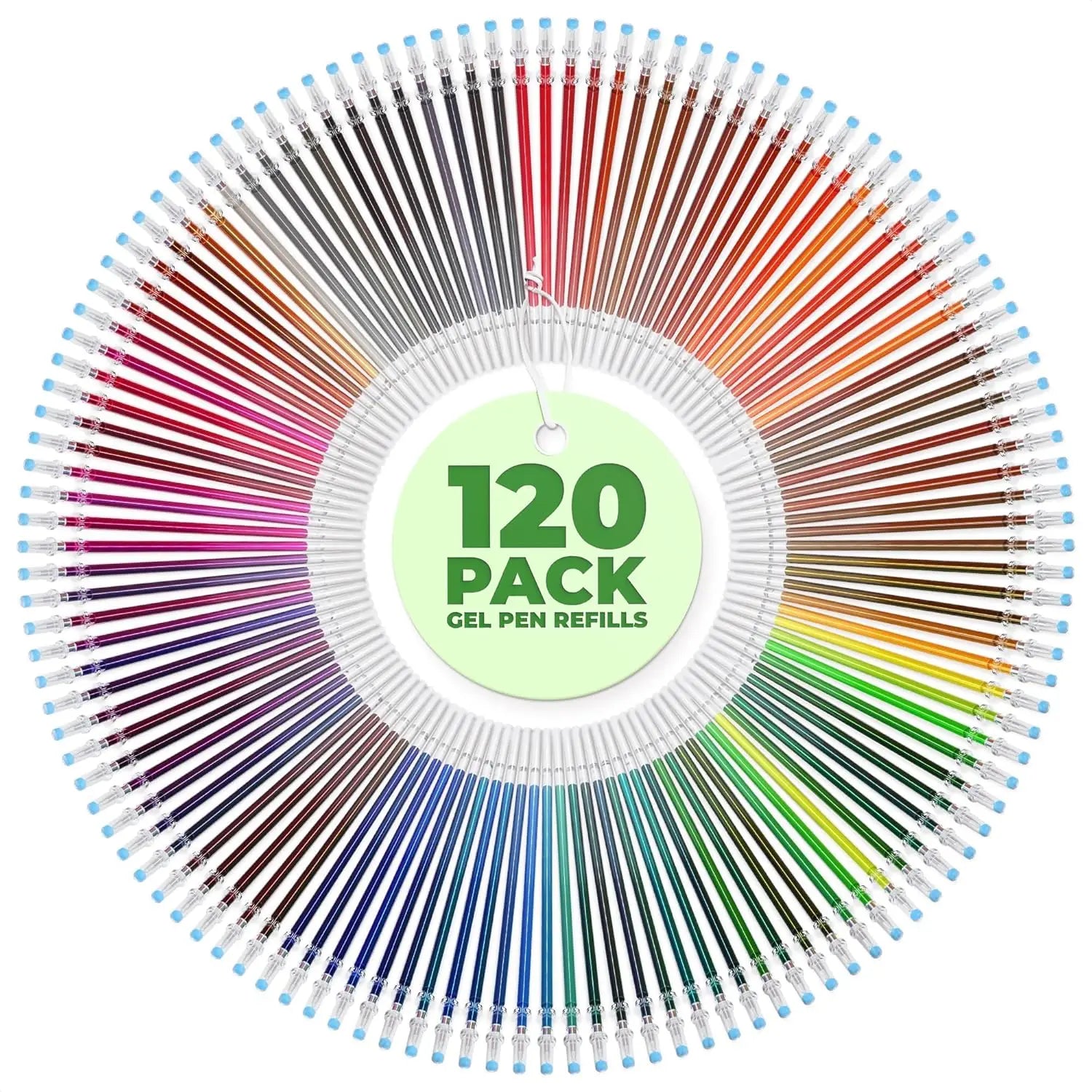 60-120pcs Glittering colored gel pen refills, 0.8mm thick line, suitable for coloring, drawing, doodling, and journaling.