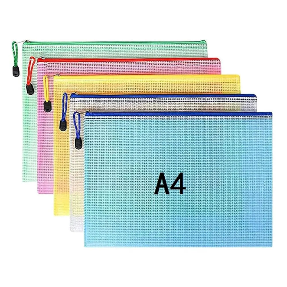 A4/A5/A6 document bags and mesh zipper document organizers are suitable for storing documents, cosmetics, travel items, etc.