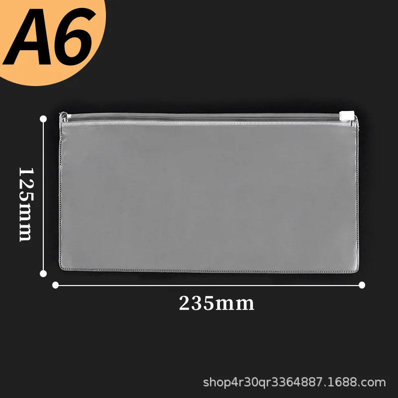 10PCS A4A5A6 Exam Mesh Zipper Bag Student Office Simple Large Capacity Transparent Document Bags
