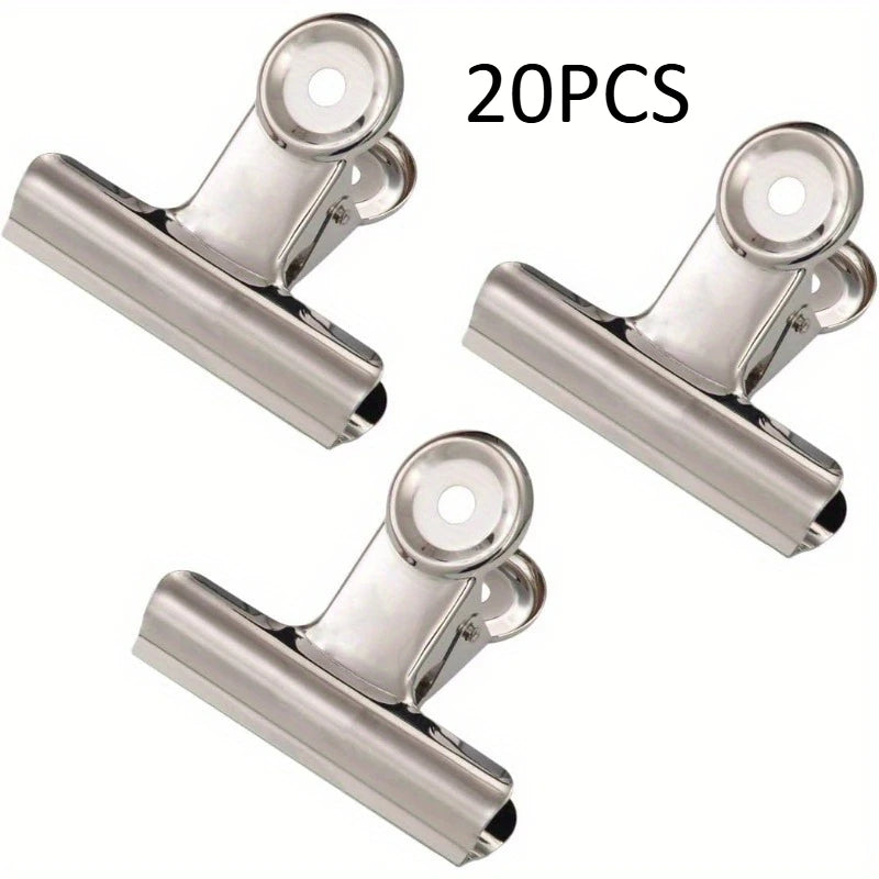 20 Pack 2 Inch Large Bull Binder Paper Clips Clamp for Office Pictures Photos,Kitchen Food Bags (50mm),Office Clips,Paper Clamps