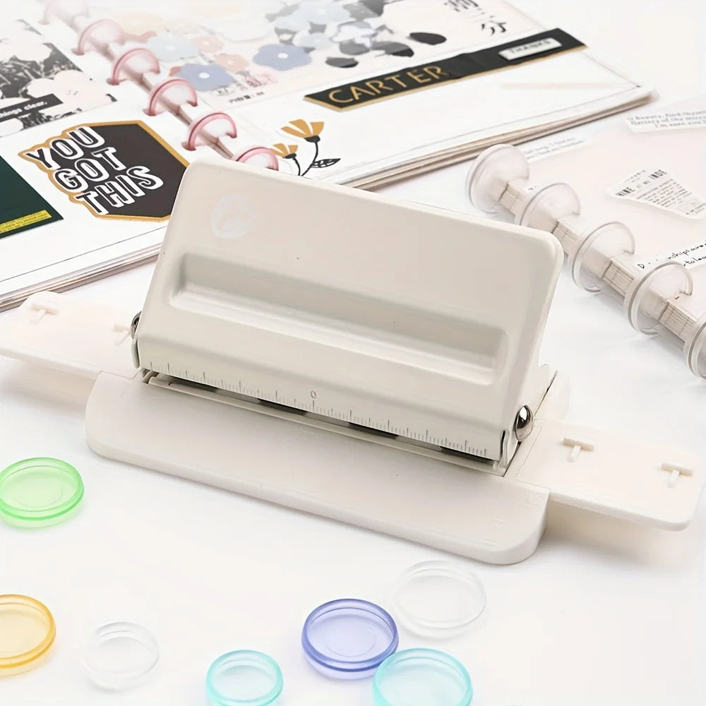 Mushroom-shaped four-hole puncher, paper puncher, suitable for making loose-leaf bookmarks and scrapbooks.