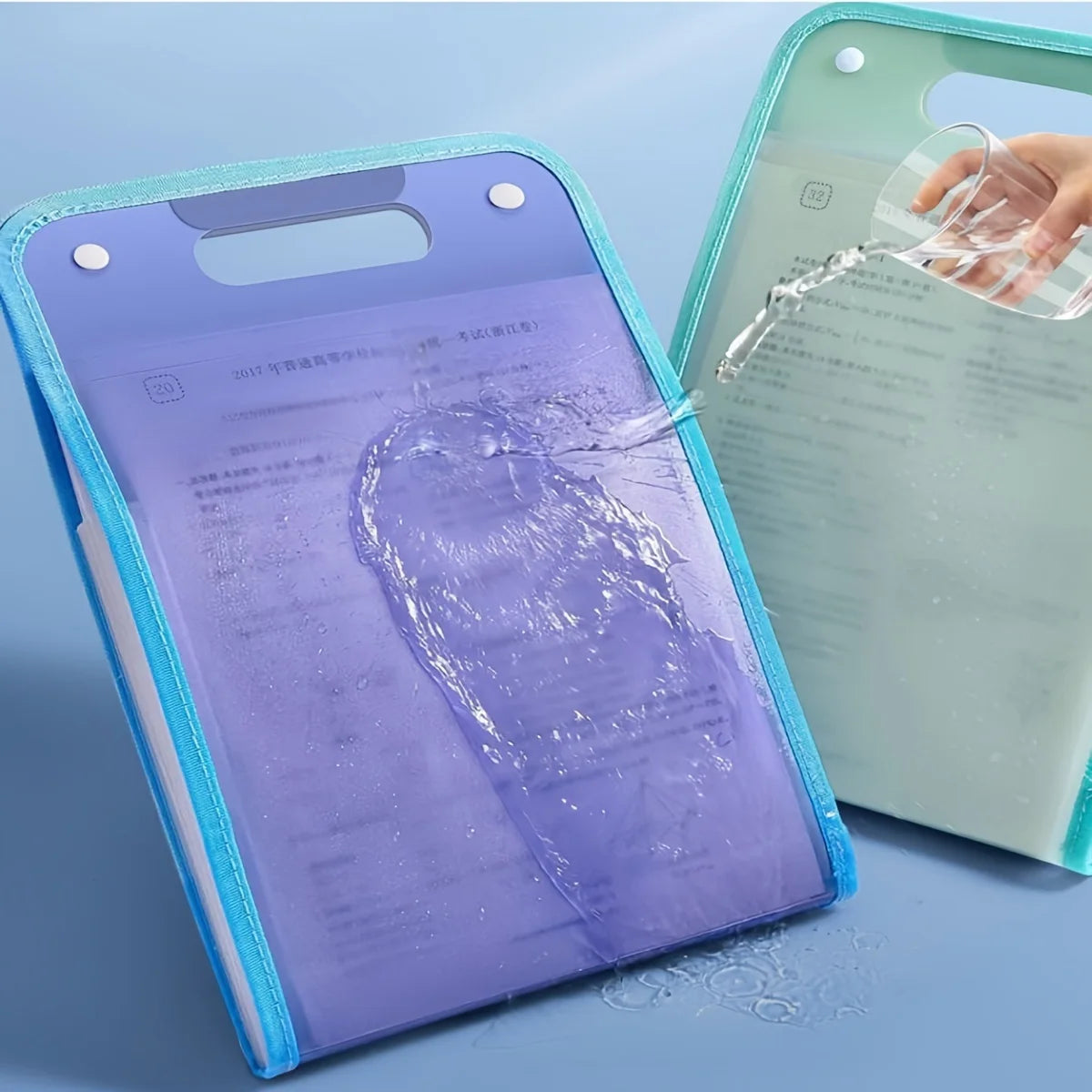 A4 Portable Vertical Folding File Folder 13-Pocket with Colorful Tabs Accordion Document Organizer Bag Durable PP Material