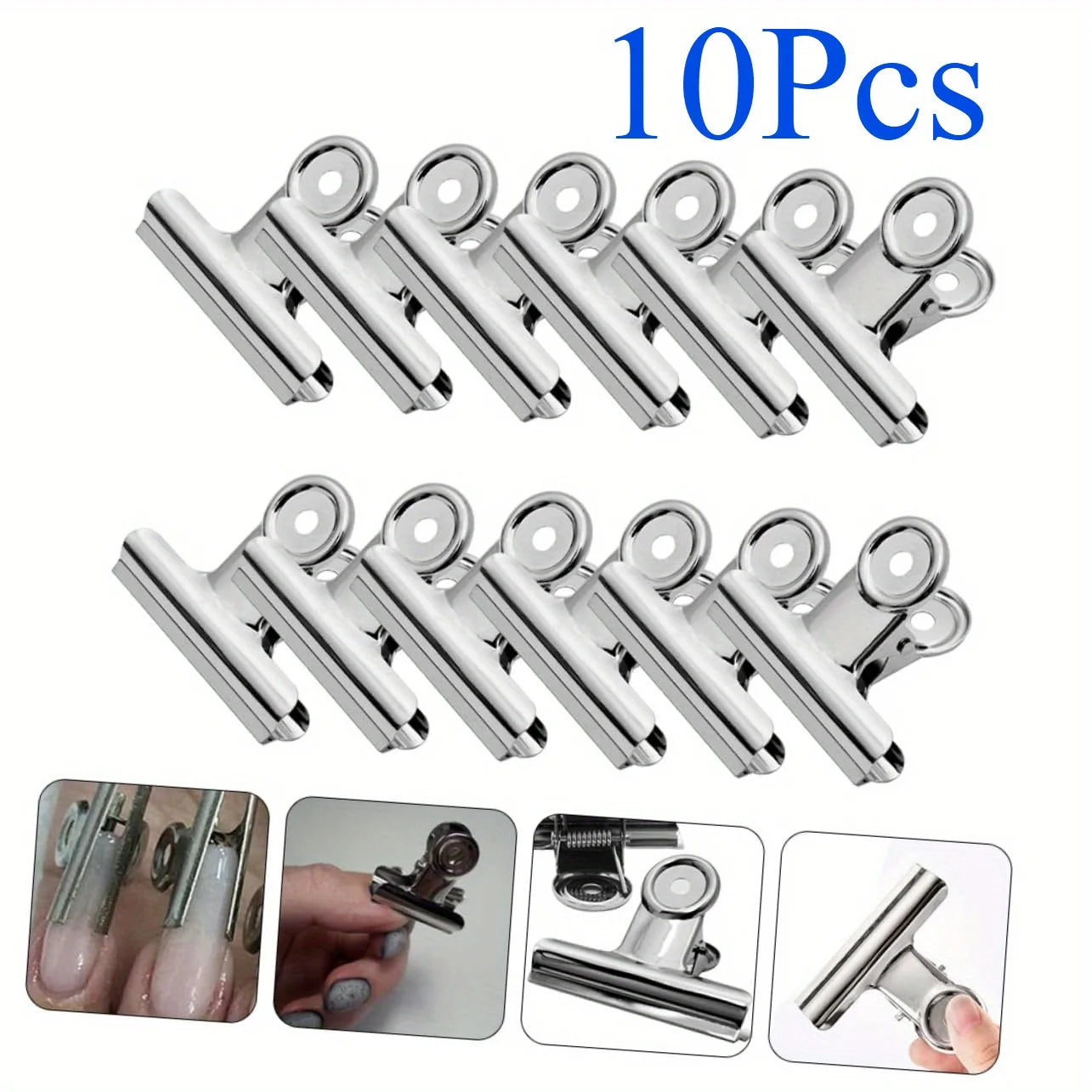 5/10pcs Nail Tip Clamps Metal Fixing Clips for Nail Art Extend Shape Easy to Trim at Home, Christmas, Halloween, Thanksgiving
