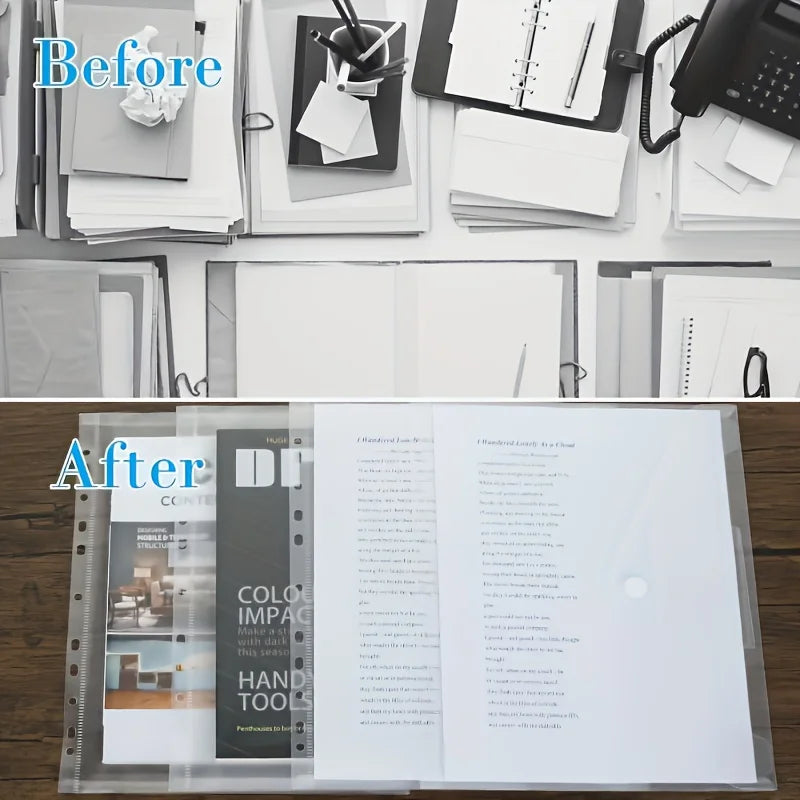 10pcs/5pcs Transparent A4 Folders, Clear Folders, Student File Folders, School Supplies