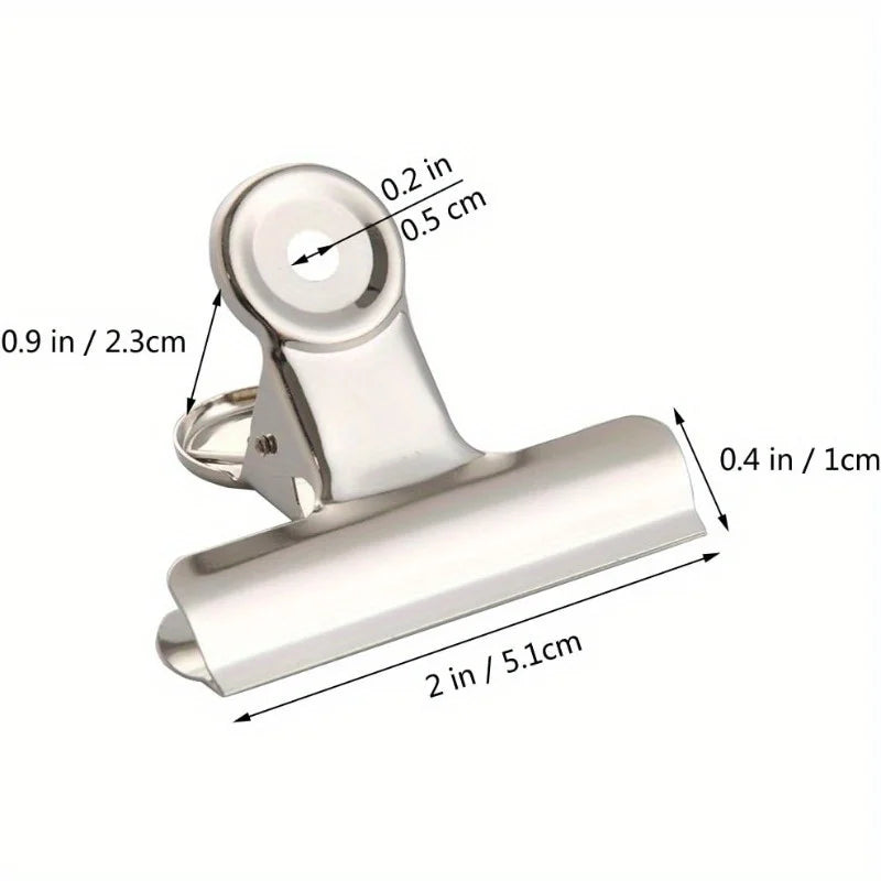 20 Pack 2 Inch Large Bull Binder Paper Clips Clamp for Office Pictures Photos,Kitchen Food Bags (50mm),Office Clips,Paper Clamps