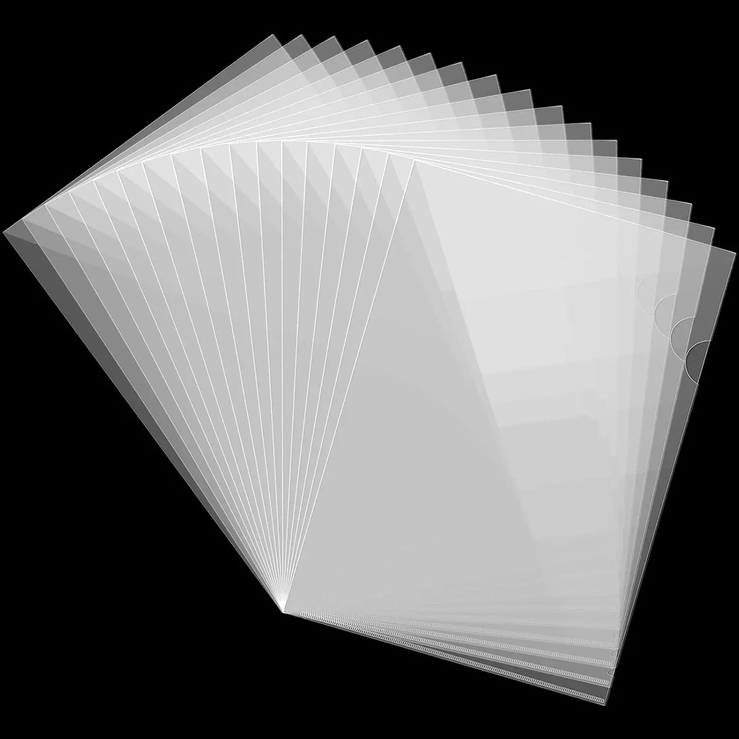 50PCS Clear Plastic Document Folders, US Letter/ A4 Size 14C (1.4mm) Thick Clear Document Folders Copy Safe Project Pockets