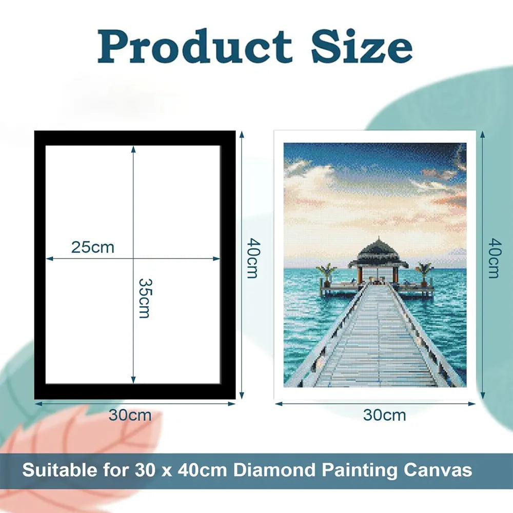2-piece self-adhesive magnetic photo frame set, diamond-patterned frames, 30×40cm, suitable for signs, photos, walls and windows
