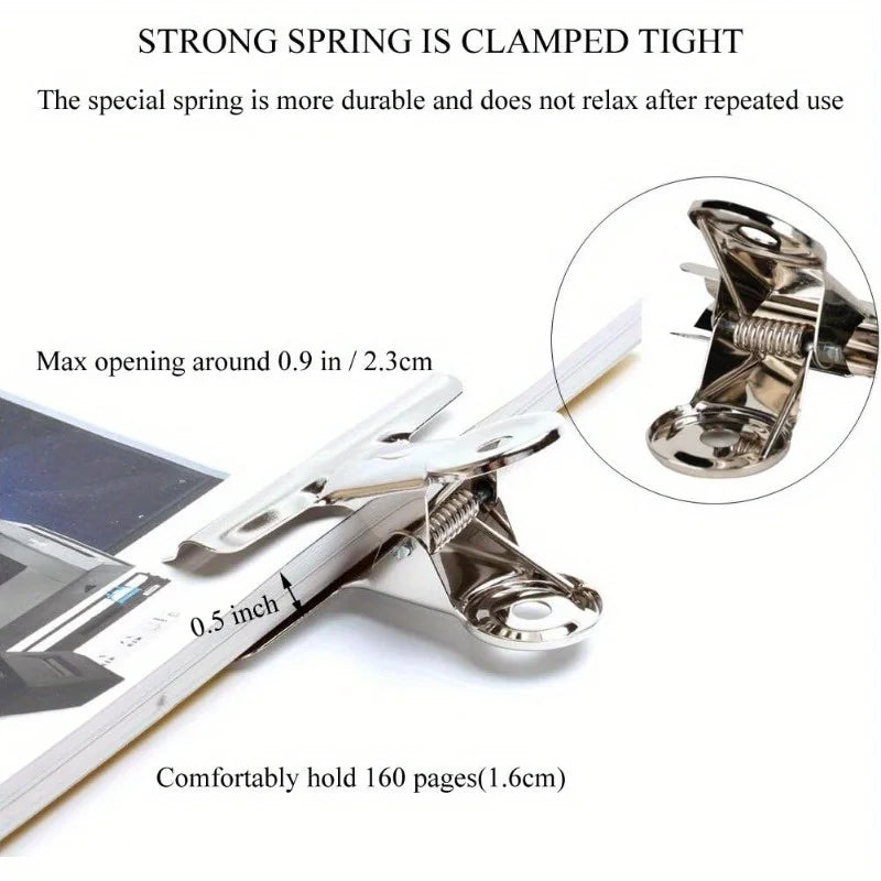 20 Pack 2 Inch Large Bull Binder Paper Clips Clamp for Office Pictures Photos,Kitchen Food Bags (50mm),Office Clips,Paper Clamps