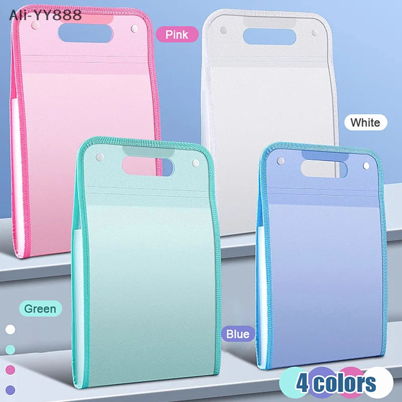 13 Pocket File Folders Portable A4 Letter Size Macaron Color Accordian Document Organizer Classroom Office Home Storage