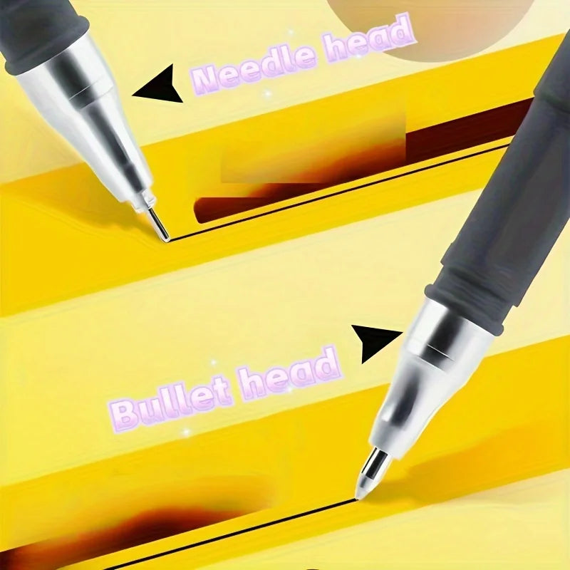 5/10/15Pcs Quick-Dry Gel Pens, 0.5mm Fine Tip, Black Ink - Ideal for Office and School Use