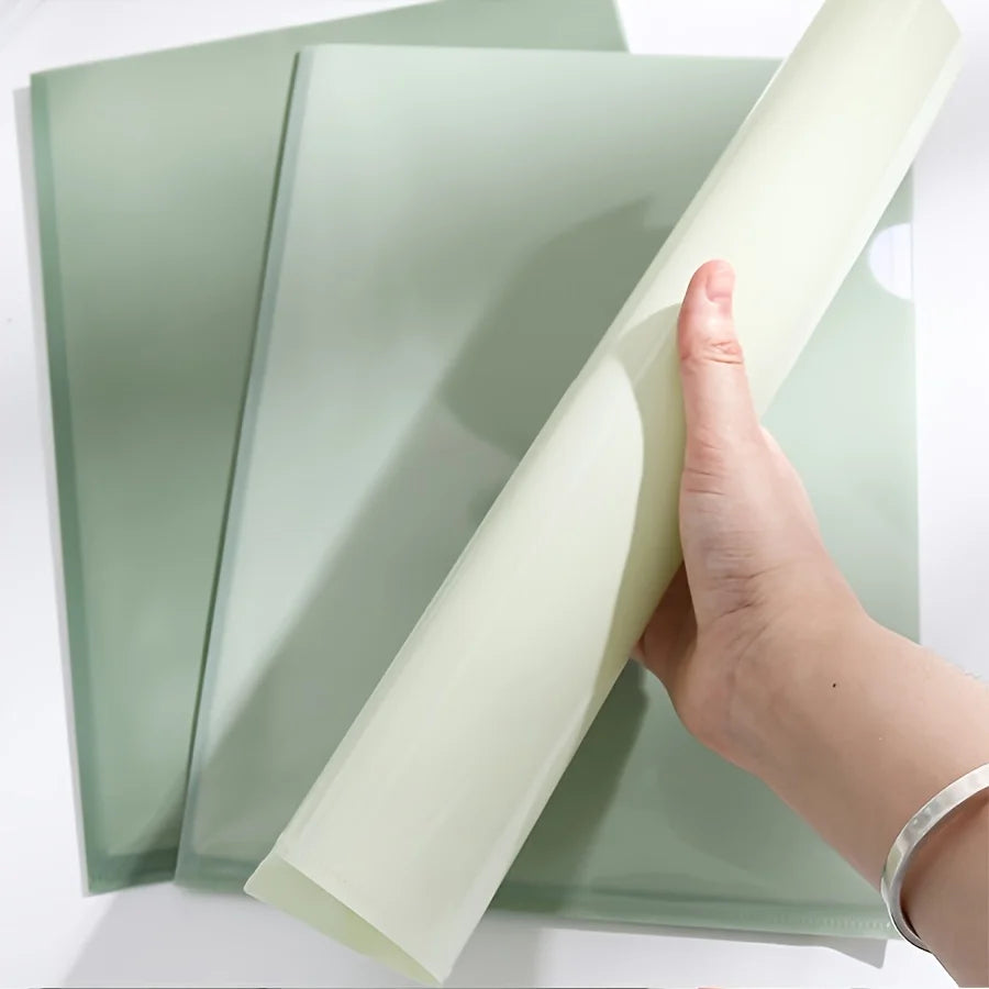 5-Pack A4 Gradient Green PP Plastic File Folders |Thick Office Organizer for Single Page Storage,Home and Office Document Holder