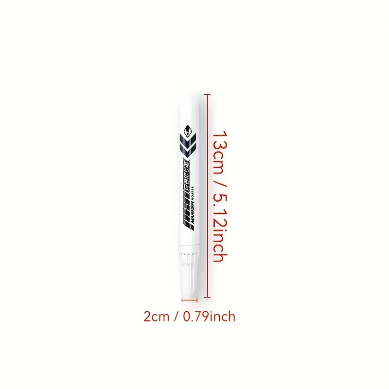 12pcs White Markers - High-Quality Smudge-Proof Oil-Based Ink, Medium Tip for Multi-Surface Writing on Plastic, Glass, Metal