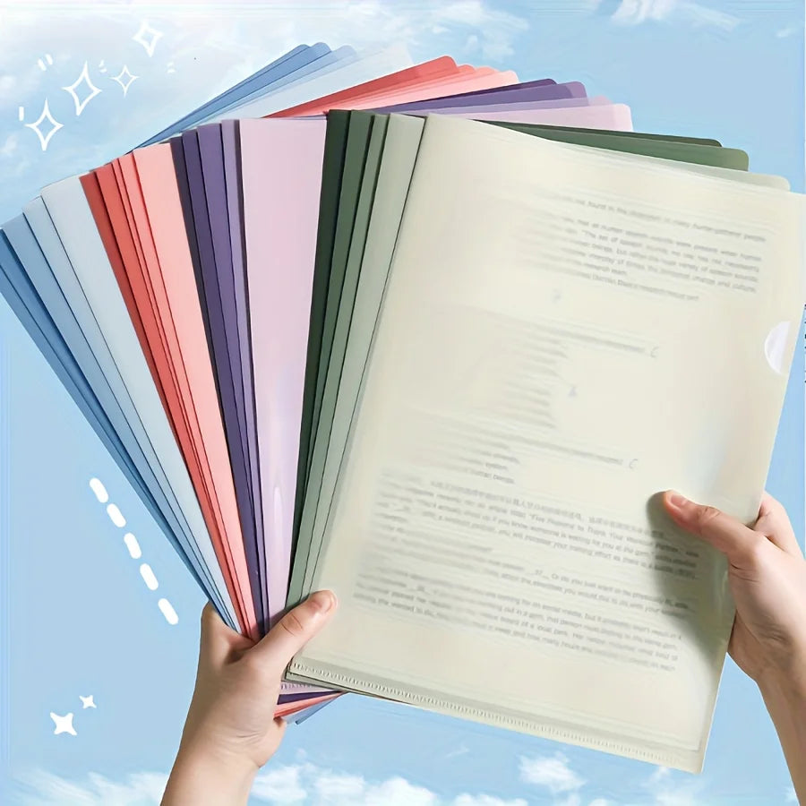 5-Pack A4 Gradient Green PP Plastic File Folders |Thick Office Organizer for Single Page Storage,Home and Office Document Holder