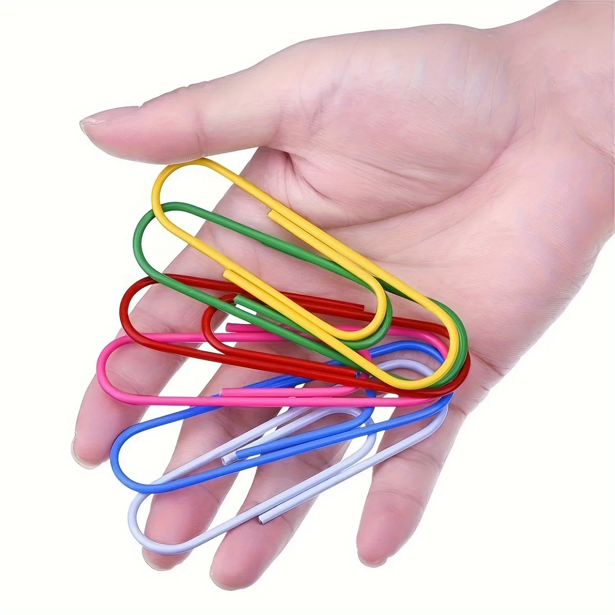 Large Paper Clips 6 Colors Rust-Proof Metal Fixed Color Paper Clips Big Cute Clip for Office Supplies And Stationery