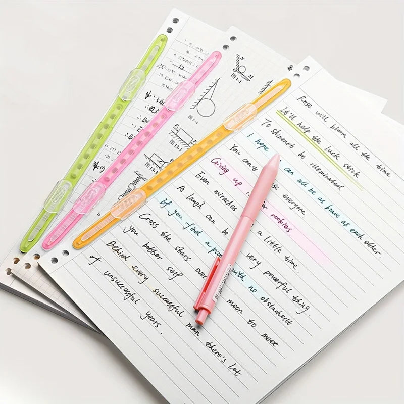 20pcs Multi-Color Plastic Loose-Leaf Binder Clips with 2-Hole Loose-Leaf Fasteners Suitable for Office and School Organization