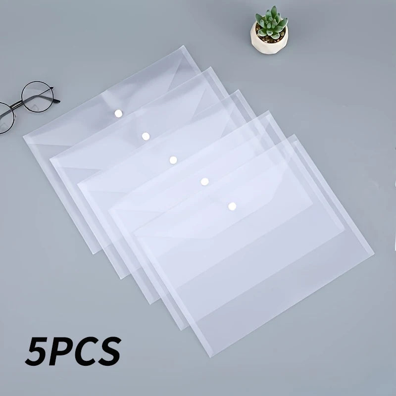 10pcs/5pcs Transparent A4 Folders, Clear Folders, Student File Folders, School Supplies
